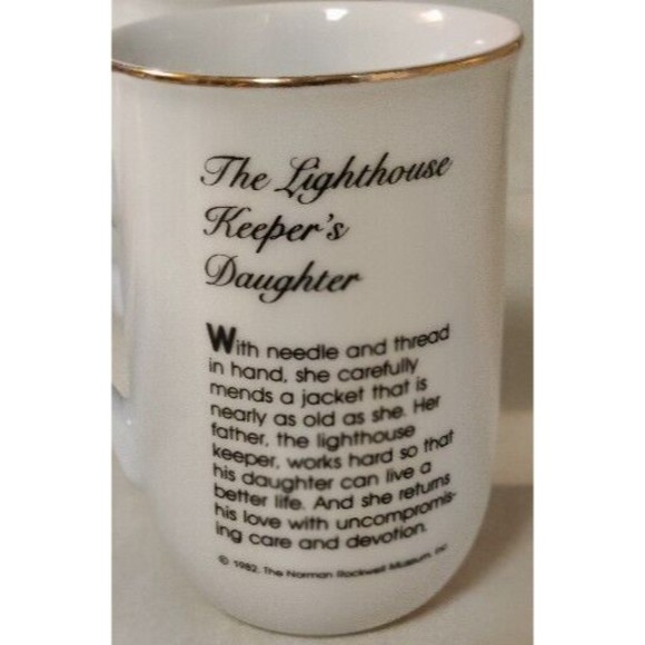 1982 Norman Rockwell Museum Coffee Tea Cup Mug The Lighthouse Keeper's Daughter - Picture 3 of 6